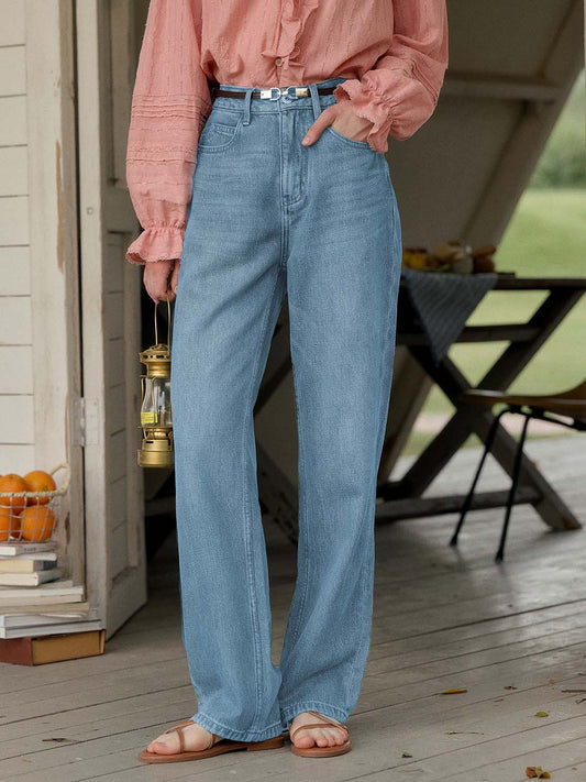 Kayla 經典高腰復古直筒牛仔褲