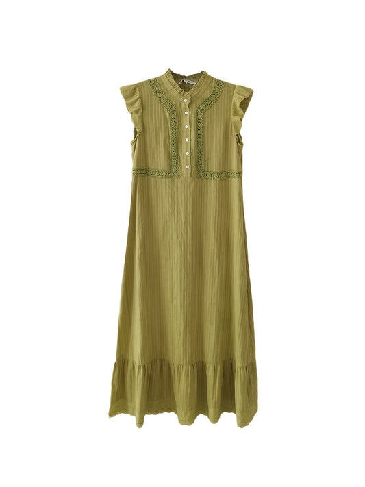 Soraya 立領荷葉邊袖連身裙