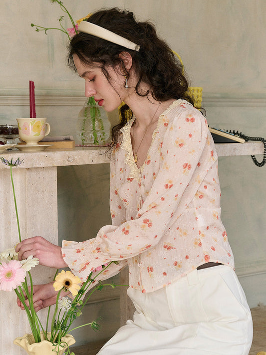 Laurel V領碎花襯衫