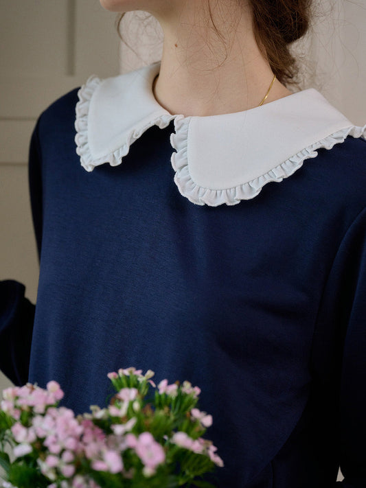 【Final Sale】Karen Peter Pan Collar Sweatershirt