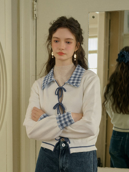 Rosie 寬領繫帶開襟衫