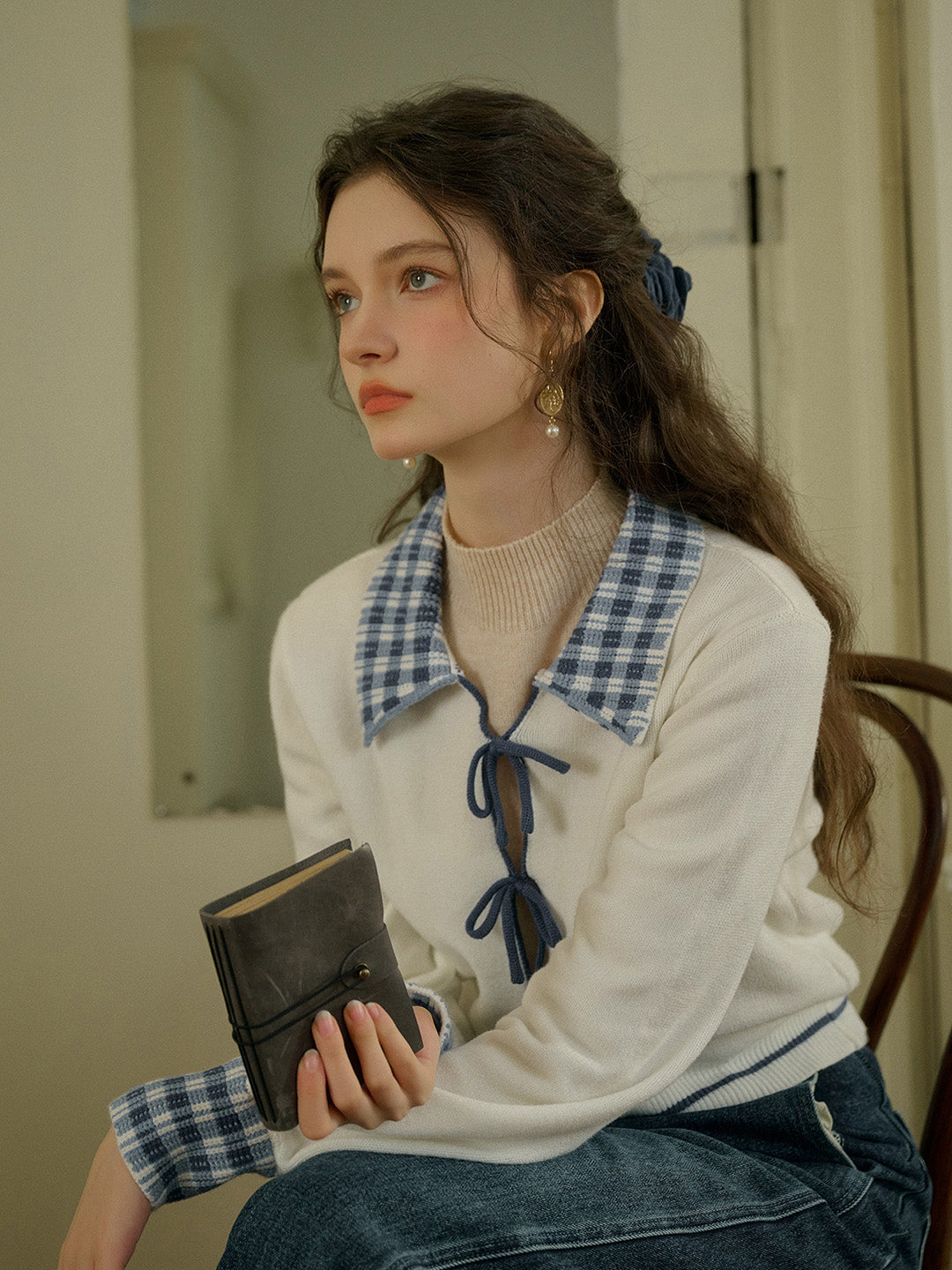 Rosie 寬領繫帶開襟衫