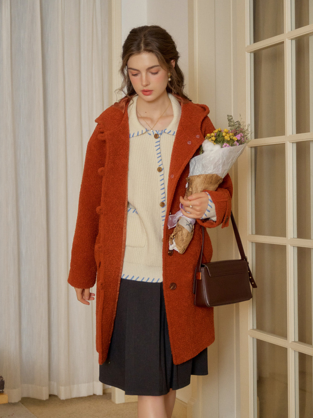 Tyra 翻領質感羊毛大衣