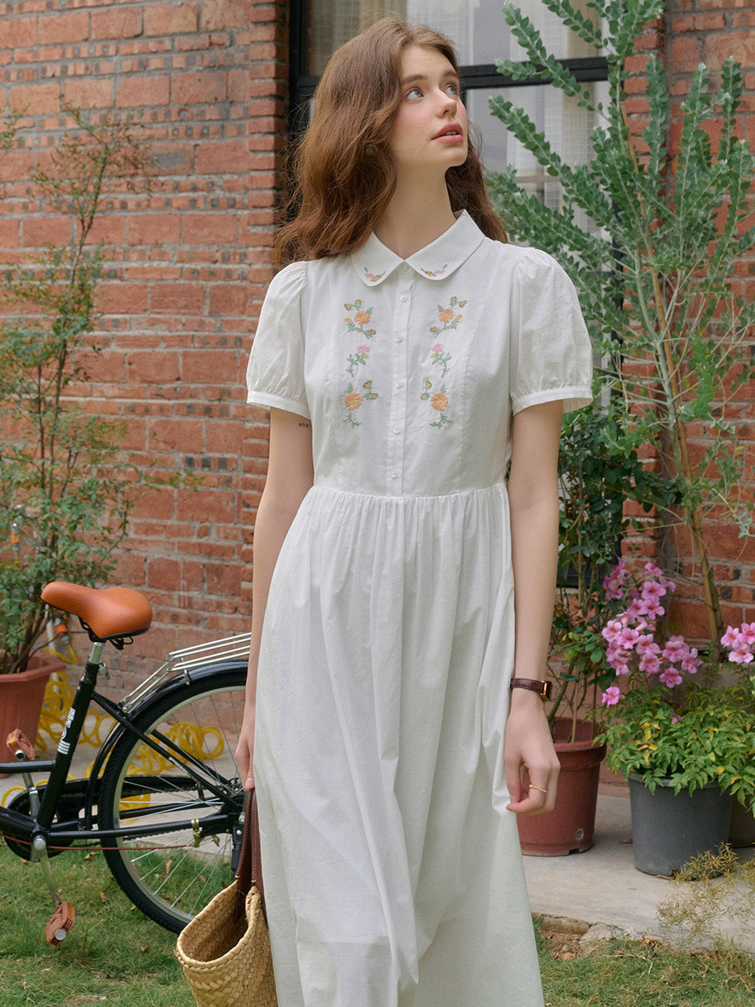 Kali 彼得潘領 100% 純棉洋裝