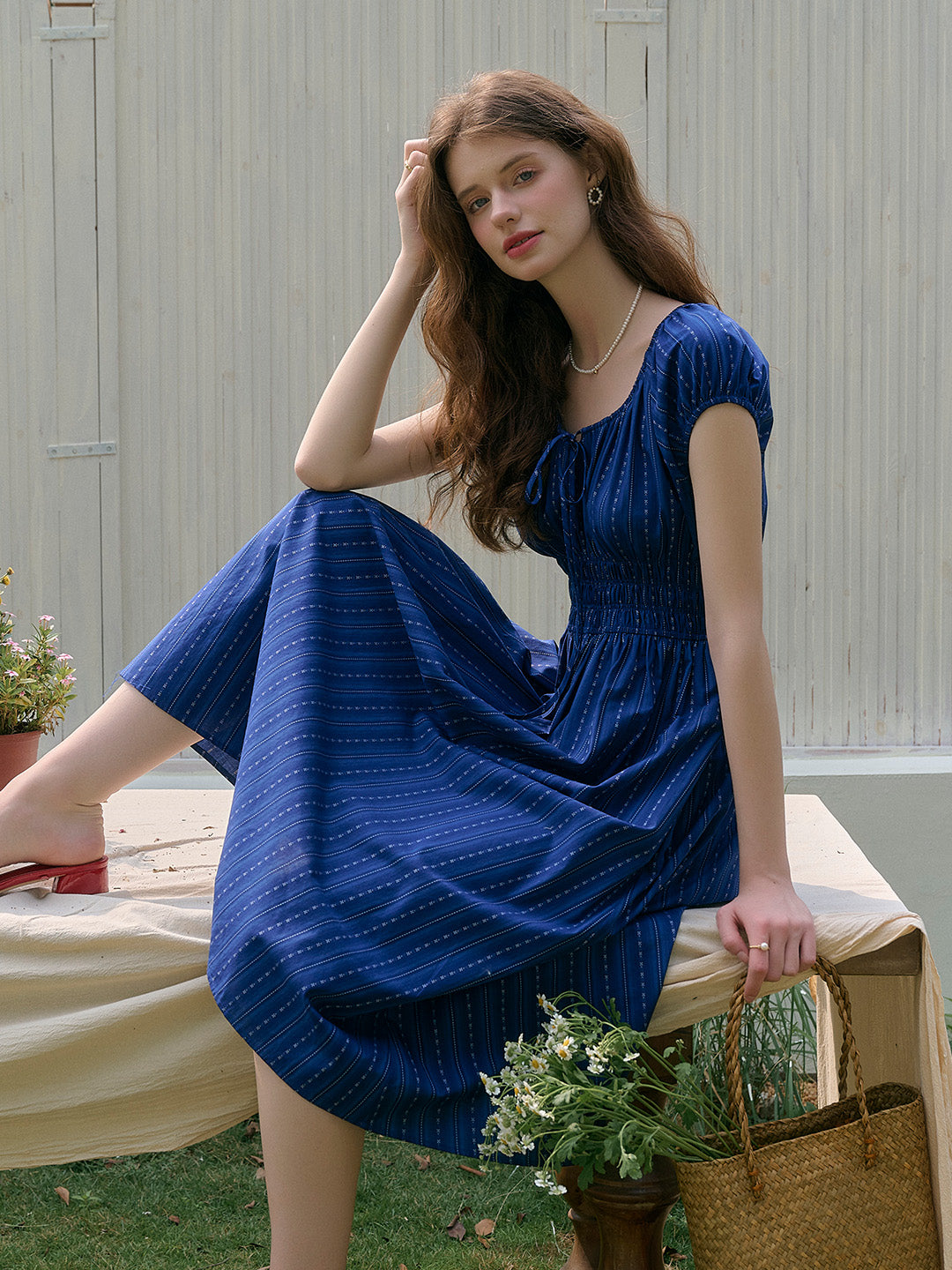 Alaiya lace paneled cutout puff sleeve dress