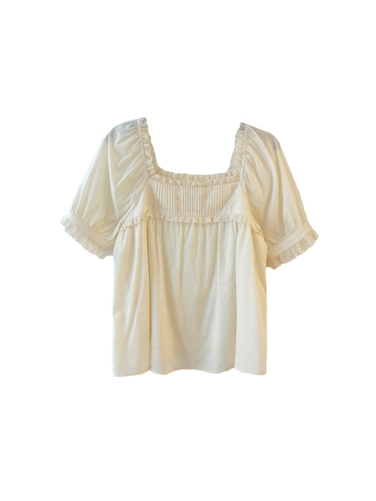 Leia 荷葉邊方領純棉襯衫