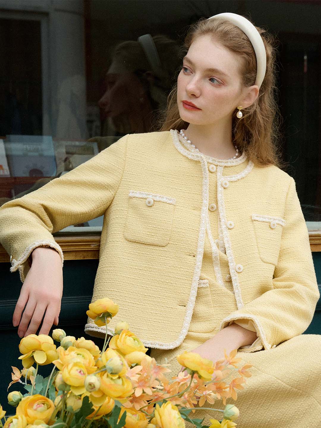 Final Sale】Charlotte Exquisite Color-Blocked Tweed Jacket