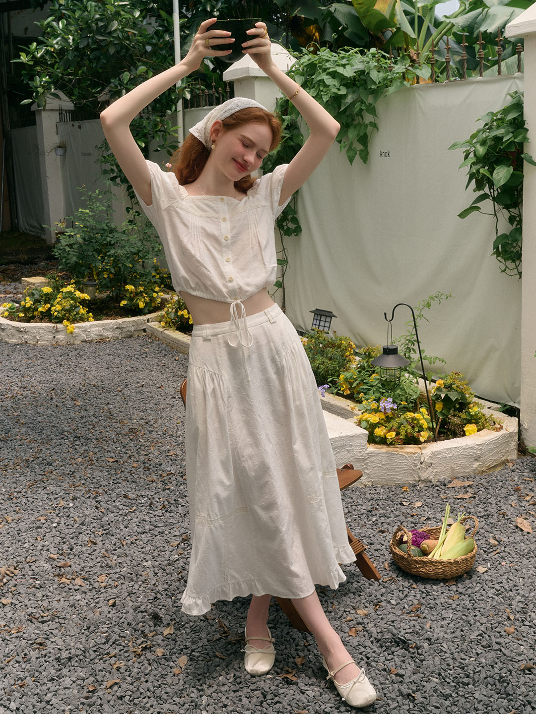 Faye 蝴蝶提花蕾絲半身裙