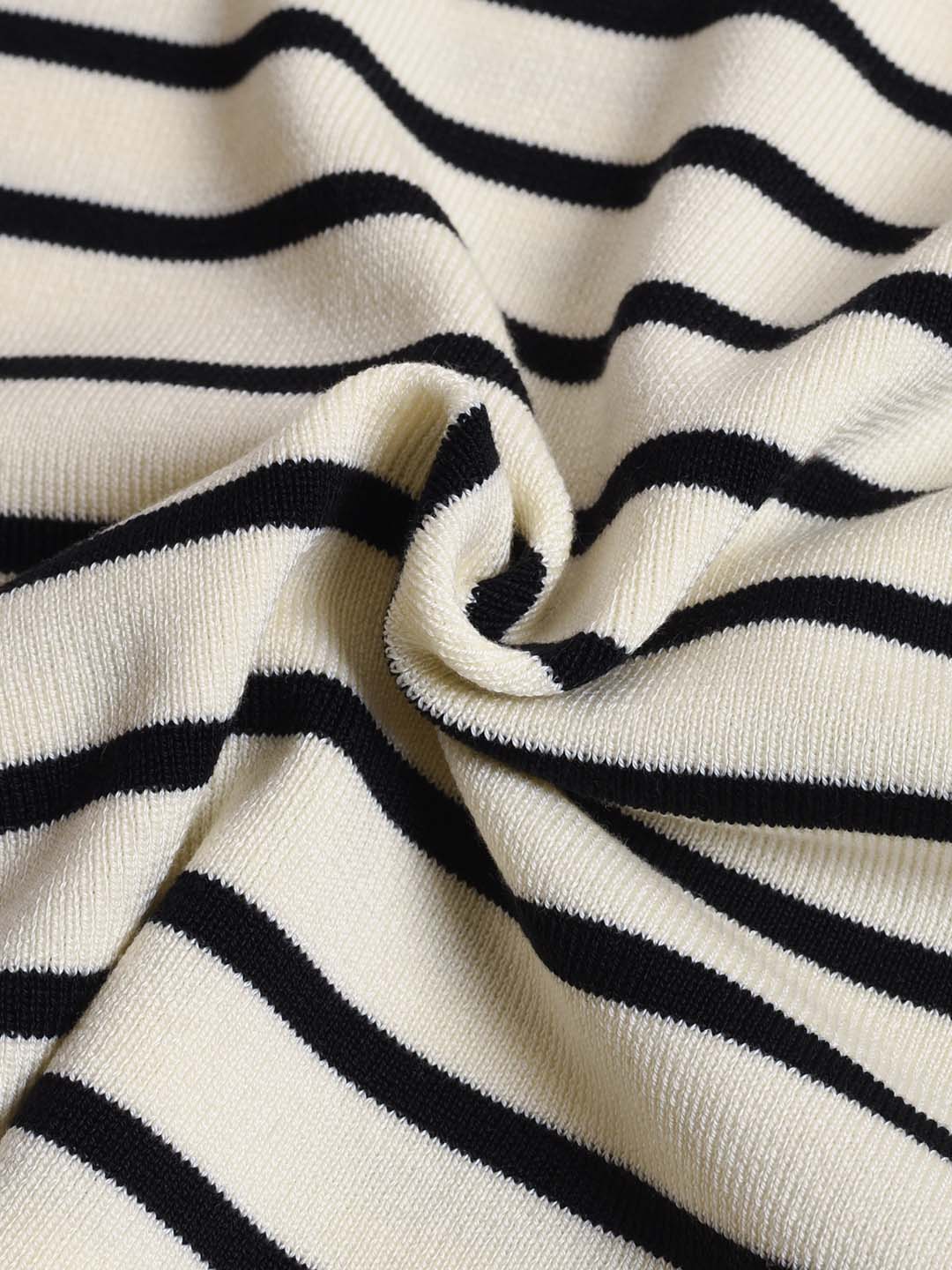 Charlee 簡約方領條紋吊帶針織上衣