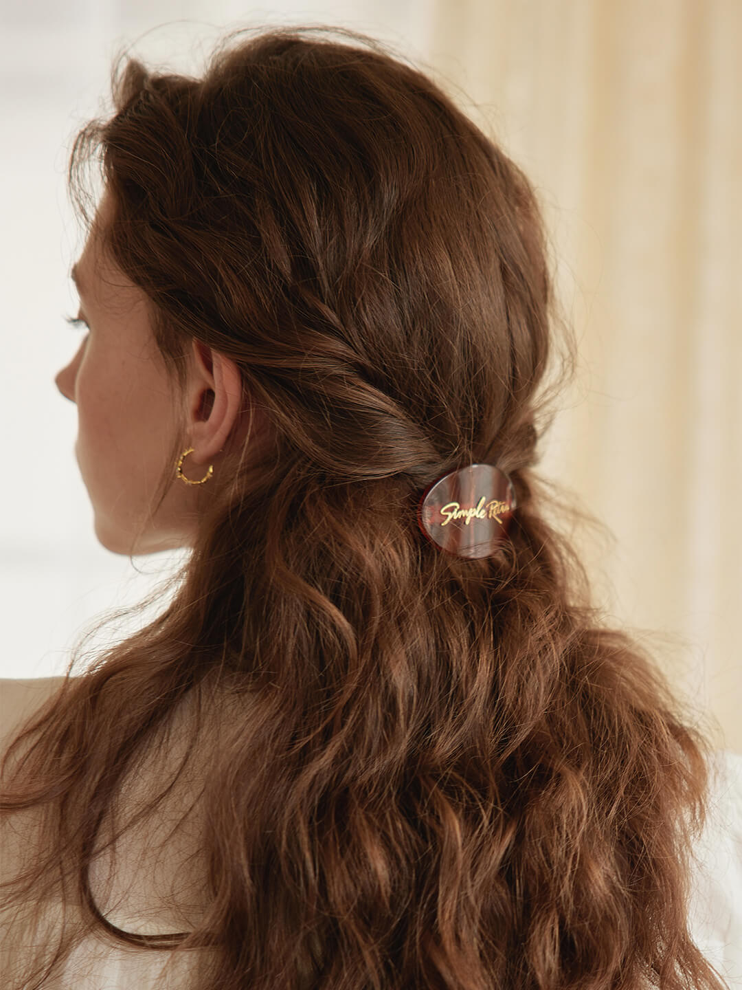 深褐色復古髮夾