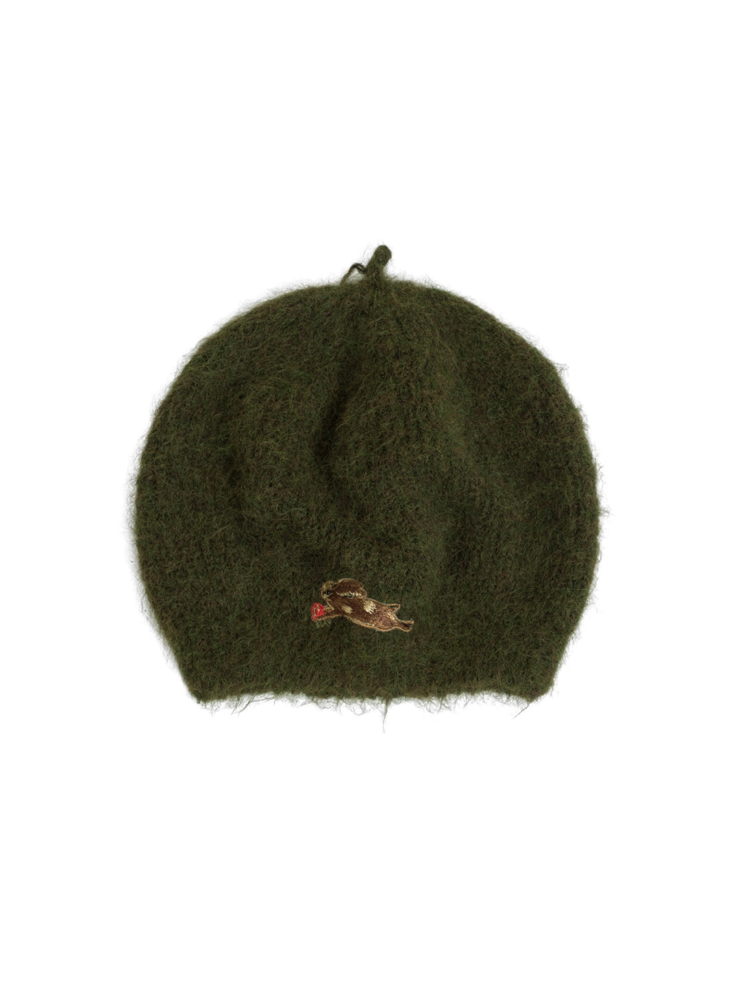 兔子刺繡針織貝雷帽