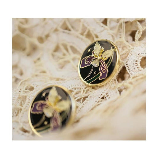 Chowxiaodou 精緻鸢尾花復古耳環-simpleretro