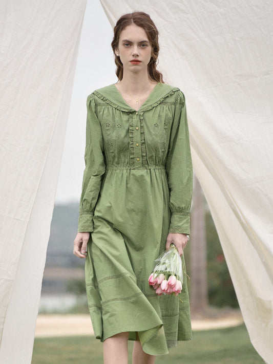 Kaylani V領維多利亞風刺繡洋裝