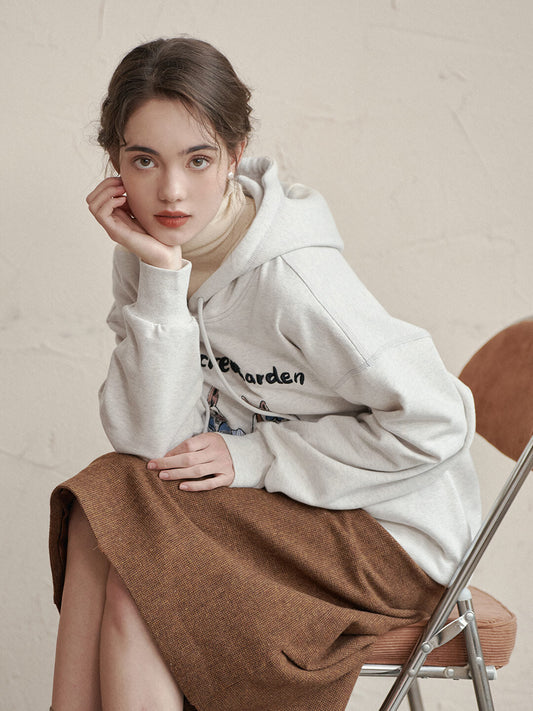 兔子刺繡連帽衛衣