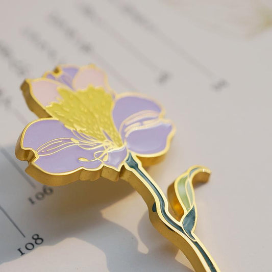 Chowxiaodou 百合花袖子領子裝飾扣針-simpleretro