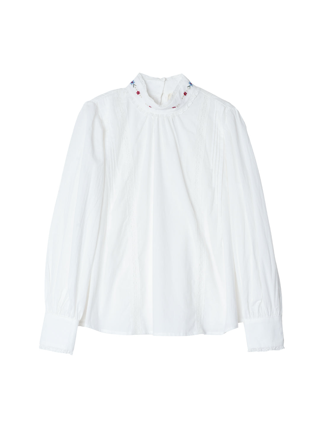 Aylin half turtleneck embroidered white shirt