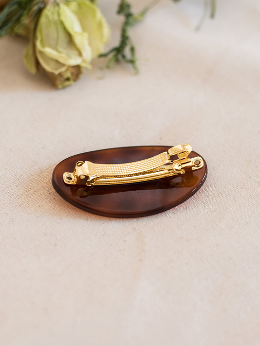 深褐色復古髮夾