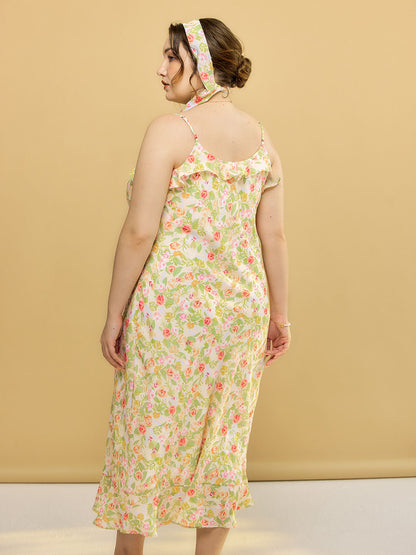 Kama 雪紡吊带洋装