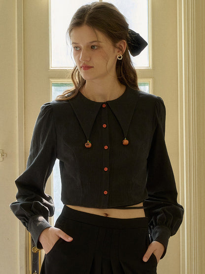 【Final Sale】Giuliana Round Neck Halloween Collision Pumpkin Chapter Shirt