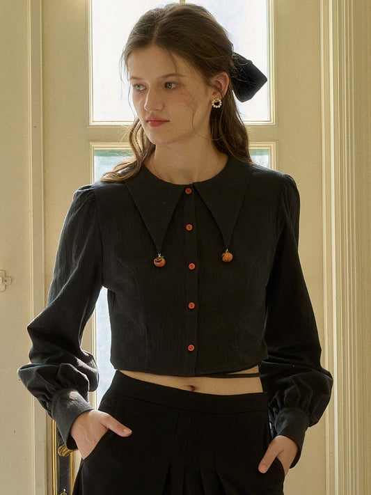 【Final Sale】Giuliana Round Neck Halloween Collision Pumpkin Chapter Shirt