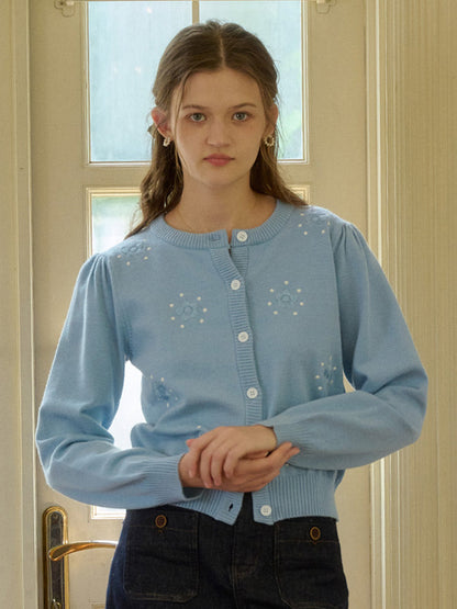 【Final Sale】Nina Round Neck Floral Knit Sweater