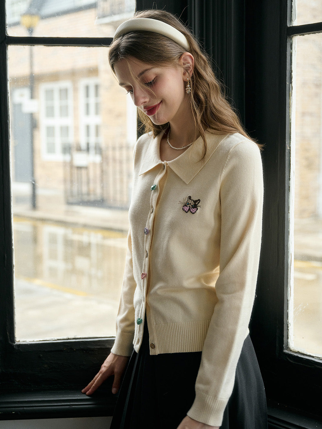 Rosalie 彼得潘領開襟衫