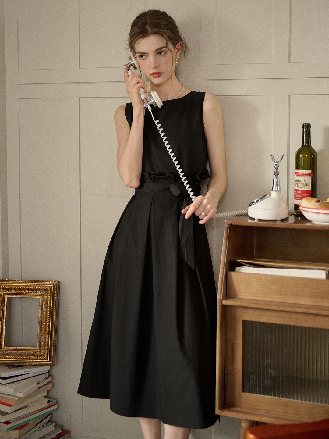 【Final Sale】Mila Bateau Neck Sleeveless Cotton Dress - Gray