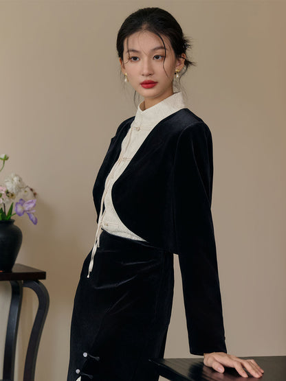 Blakely 新中式絲絨短夾克