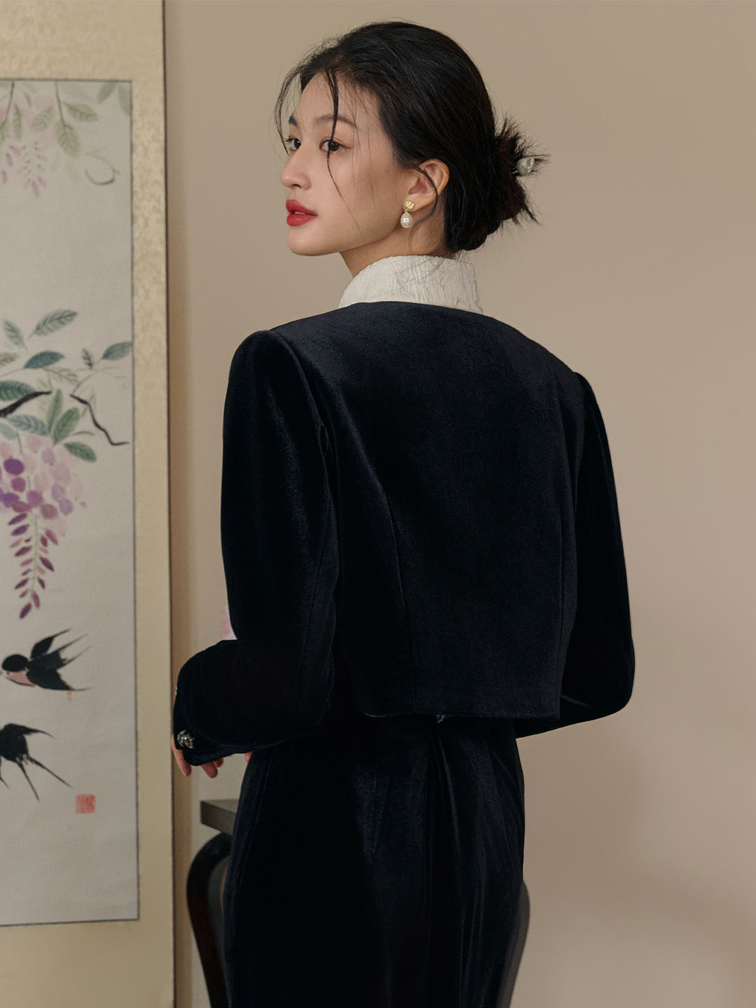 Blakely 新中式絲絨短夾克