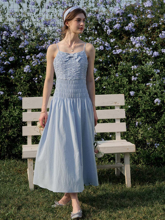 Avayah蝴蝶結褶皺吊帶裙