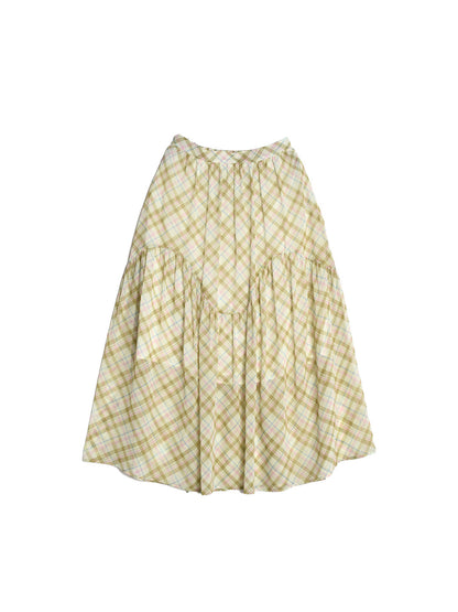 【Final Sale】Lyric Plaid Patchwork Skirt