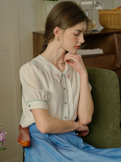 Maia 碎花泡泡袖襯衫