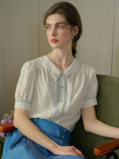 Maia 碎花泡泡袖襯衫