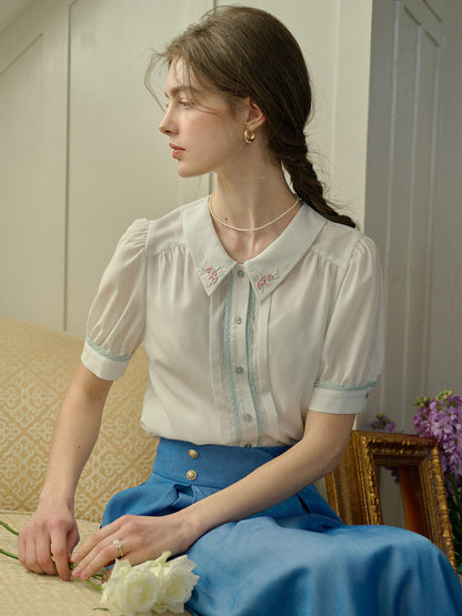 Maia 碎花泡泡袖襯衫
