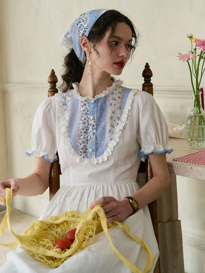 Katie 圓領 100% 泡泡袖棉質洋裝