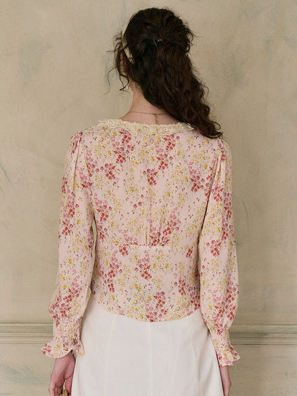 【Final Sale】Laurel V-Neck Floral Blouse - Yellow