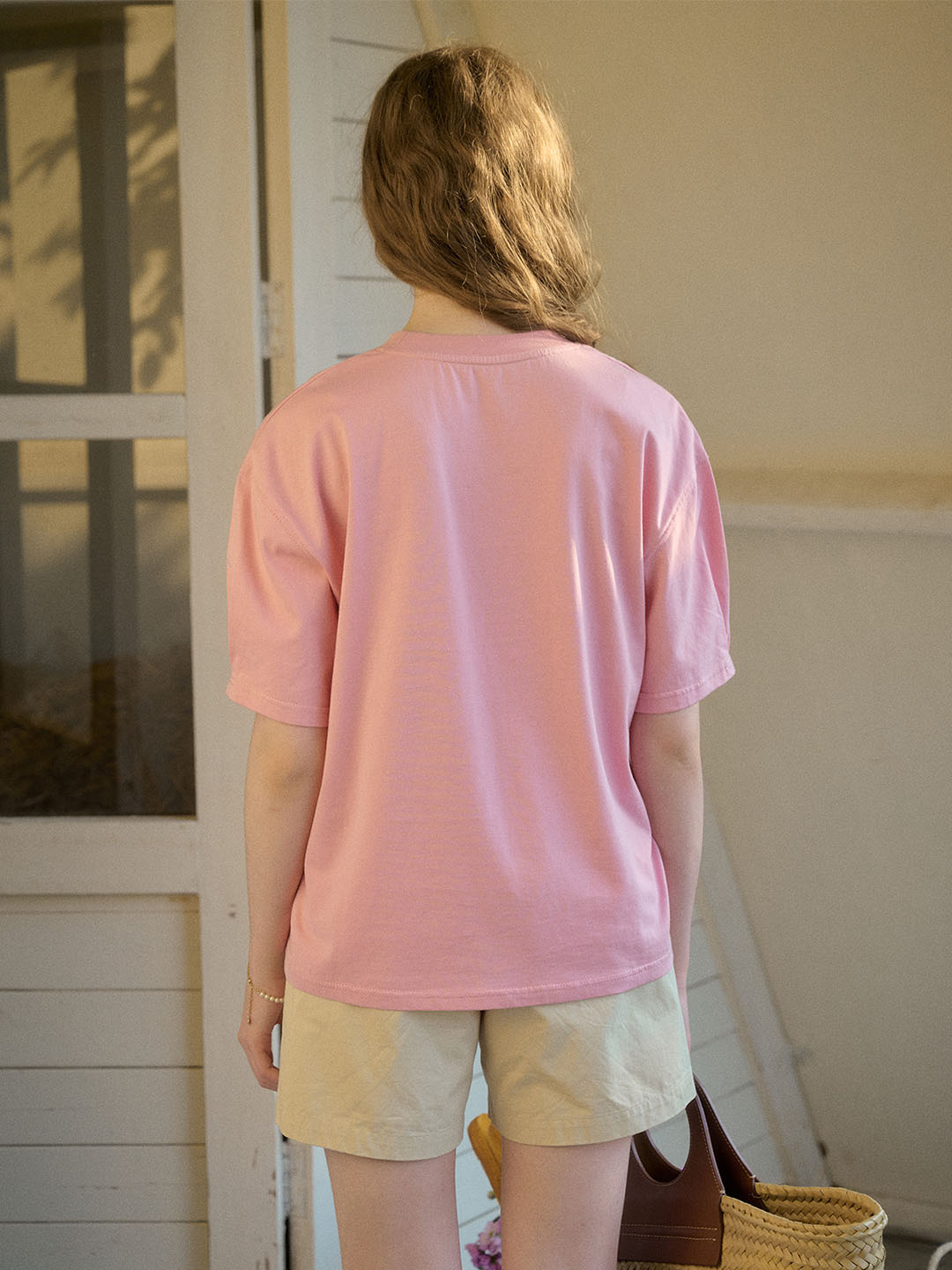 【Final Sale】Journey Puppy Applique Round Neck Short Sleeve Casual T-Shirt - White