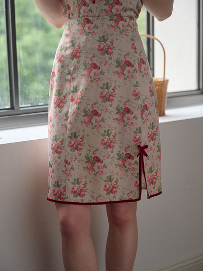 【Final Sale】Elise Floral Midi Split Skirt