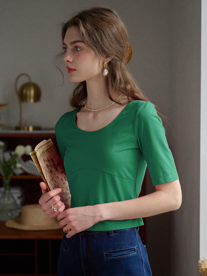 【Final Sale】Indigo Round Neck Knit Top - Pink