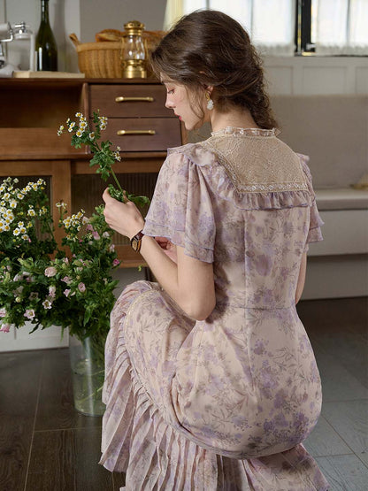 【Final Sale】Abigail Stand Collar Lace Dress