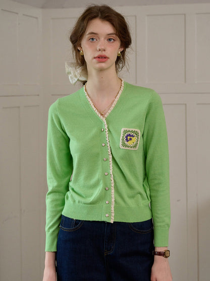 【Final Sale】Adalynn  V-Neck Lace Patchwork Lapel Brooch Decoration Blazers With Front Patch