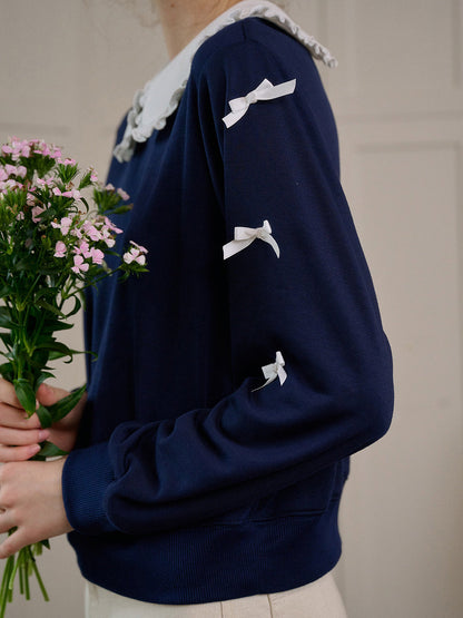 【Final Sale】Karen Peter Pan Collar  Sweatershirt