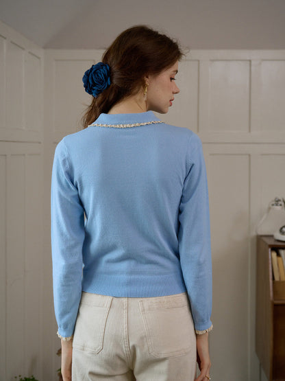 【Final Sale】Talia Peter Pan Collar Embroidery Blouse