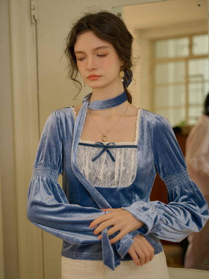 【Final Sale】Nicolette Square Neck Bow Boluse