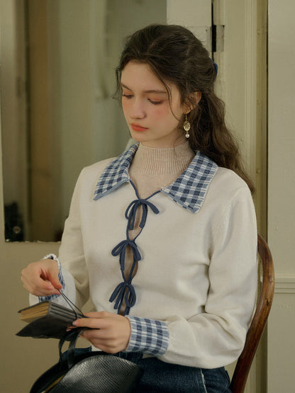 Rosie 寬領繫帶開襟衫