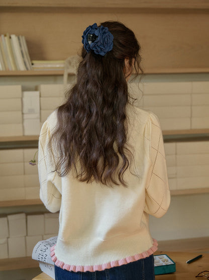 【Final Sale】Max Ruffled Collar Bow Sweater