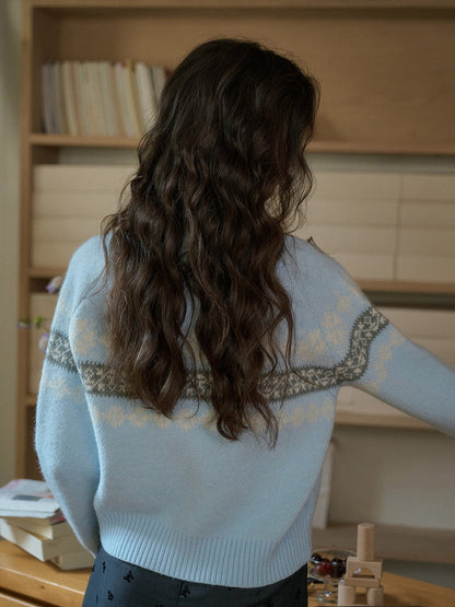 【Final Sale】Nyra Peter Pan Collar Clash Print Cardigan