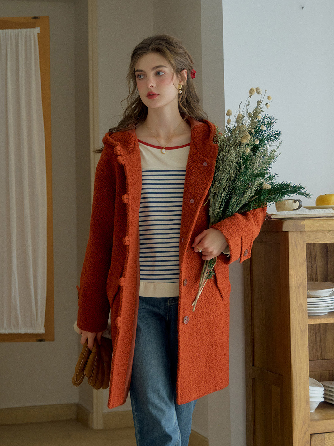 Tyra 翻領質感羊毛大衣