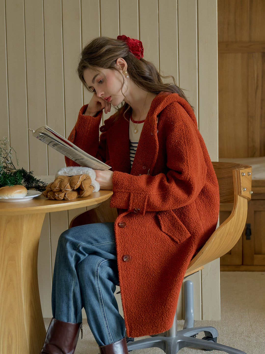 Tyra 翻領質感羊毛大衣