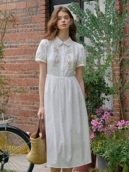 Alaiya lace paneled cutout puff sleeve dress